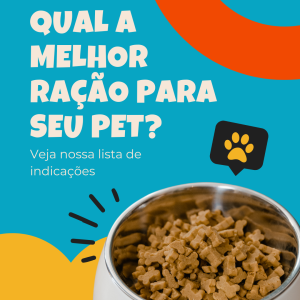 Melhor Ração para Pet Colorido Laranja e Azul para Post do Instagram